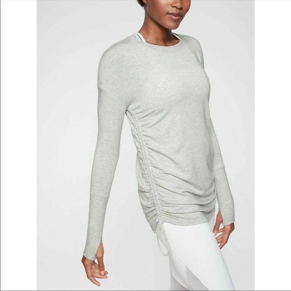 Athleta Drishti Ruched Side Tunic Length Top Black Size Small EUC - Picture 5 of 8